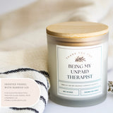 Thank You for Being my Unpaid Therapist, Funny Gift, Best Friend Gift, Funny Candles, Gifts for Her, Coworker Gift, Funny Candle, Birthday