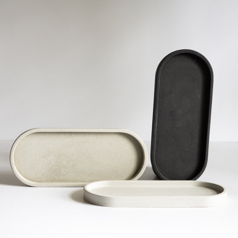 Large Oval Concrete Tray