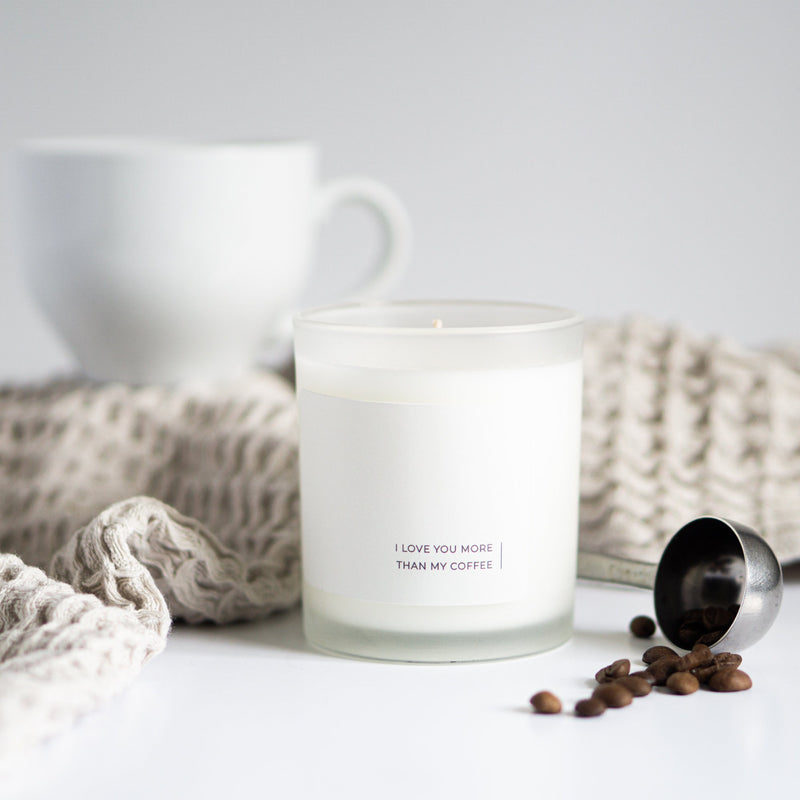 I Love You More Than My Coffee, Valentine Gift for Him, Coffee Lover, But First Coffee, Funny Valentine Candle, Couple Gift, Minimalist Gift