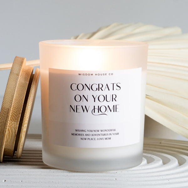 Congrats on Your New Home, Custom Candle, Personalized Gift, Housewarming Gift, Closing Gift, Realtor Gift, New Home Gift, Homeowner Gift