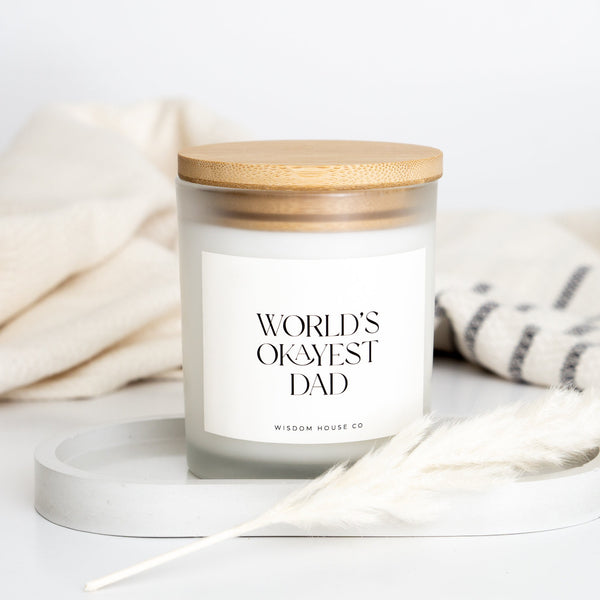 Worlds Okayest Dad, Funny Candles, Fathers Day Gift, Gift for Dad, Brother Gift, Dad Gift, Dad Birthday Gift, Funny Dad Gift, Gift from Son