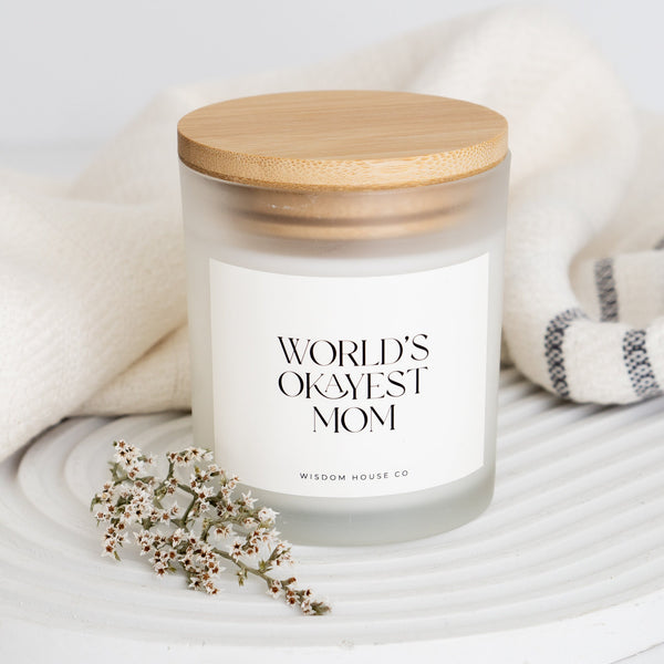 Worlds Okayest Mom, Mom Gifts, Funny Candles, Gift for Her, New Mom Gift, Personalized Gift, Mom Life, Funny Gifts, Mom Birthday Gift,