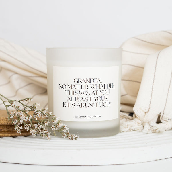 Grandpa No Matter What Life Throws At You At Least Your Kids Aren't Ugly, Grandpa Gift, Funny Candles, From Grandkids, Fathers Day Gift