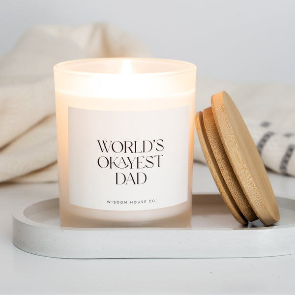 Worlds Okayest Dad, Funny Candles, Fathers Day Gift, Gift for Dad, Brother Gift, Dad Gift, Dad Birthday Gift, Funny Dad Gift, Gift from Son