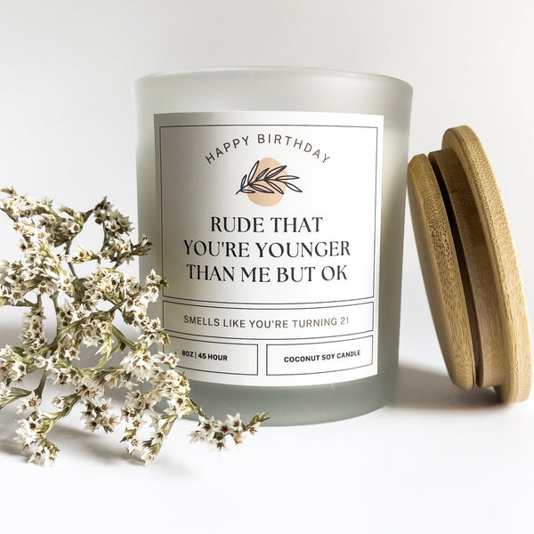 Rude that You're Younger than Me, Funny Birthday Gift, Birthday Candle, Gift for Her, Sister Birthday, Best Friend Birthday, Funny Candles